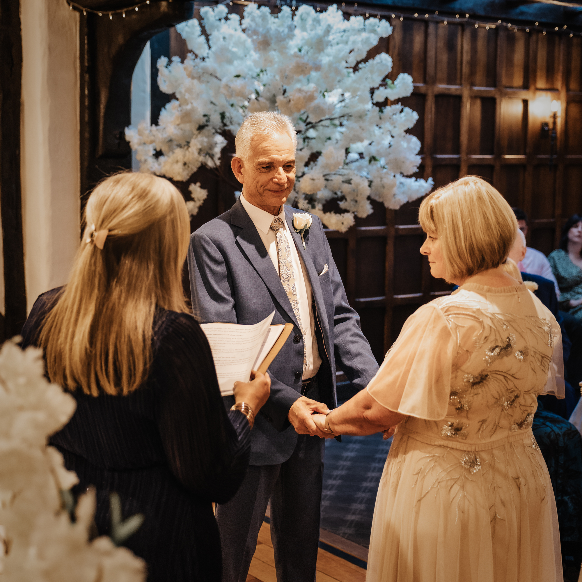 Deb Reed Celebrant Colchester Essex, performing the ceremony at Stephen and Bevs wedding.
